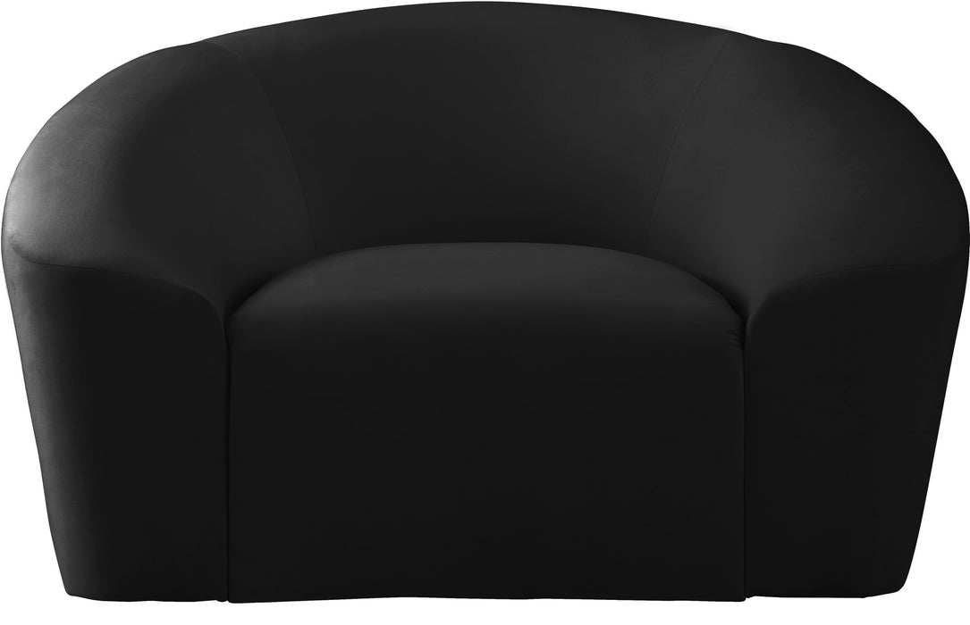 Riley Black Velvet Chair - Bargain Furniture (Detroit, MI)