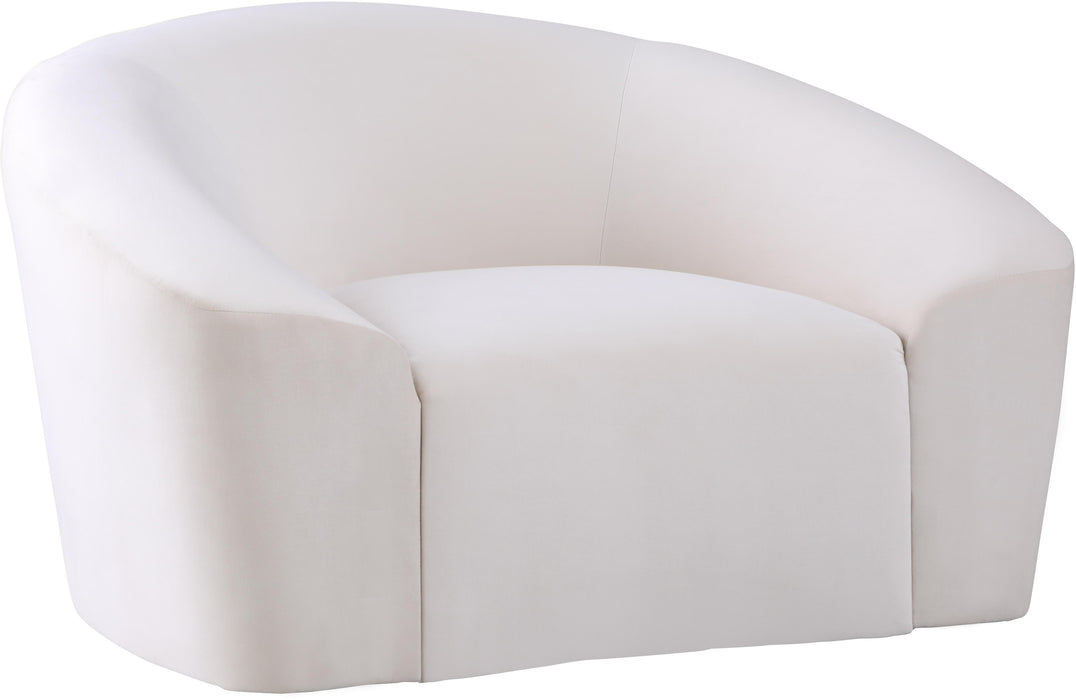 Riley Cream Velvet Chair - Bargain Furniture (Detroit, MI)