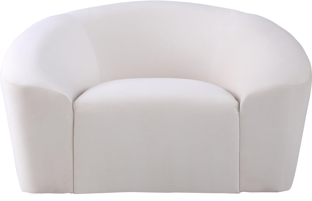 Riley Cream Velvet Chair - Bargain Furniture (Detroit, MI)