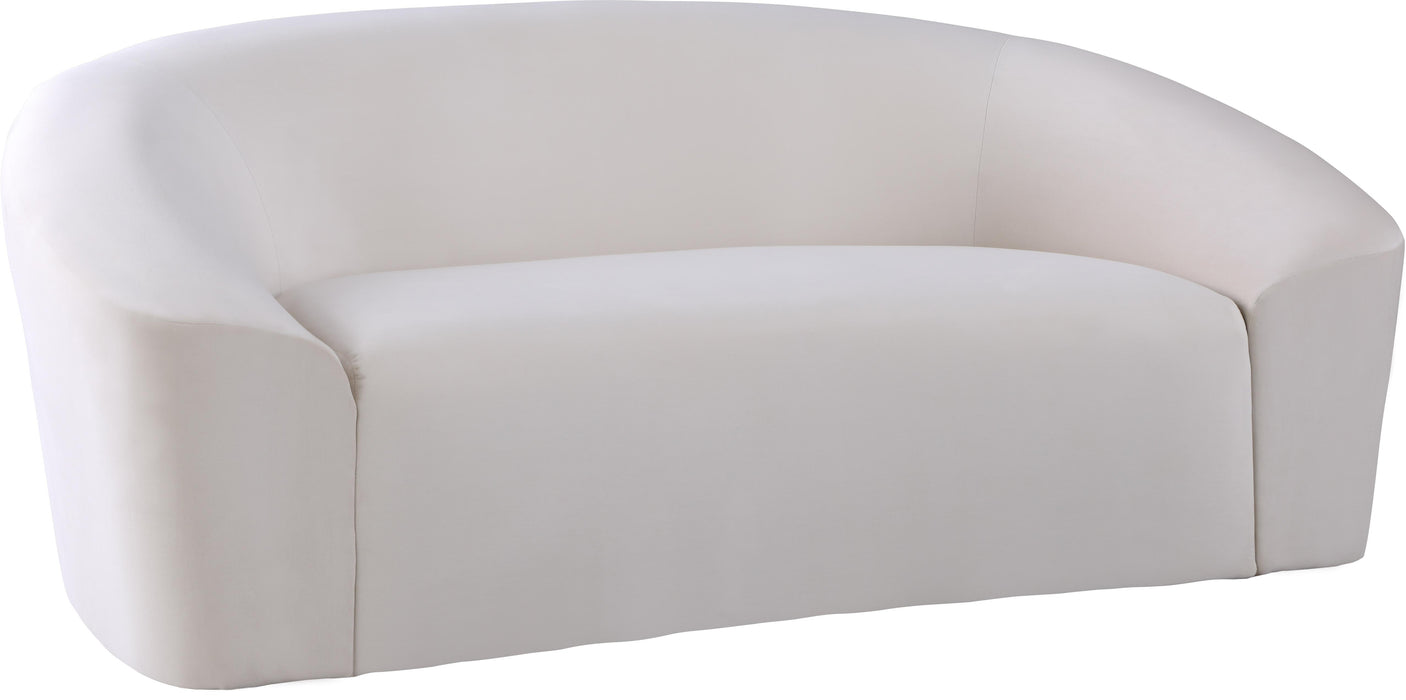 Riley Cream Velvet Loveseat - Bargain Furniture (Detroit, MI)