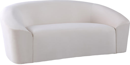Riley Cream Velvet Loveseat - Bargain Furniture (Detroit, MI)