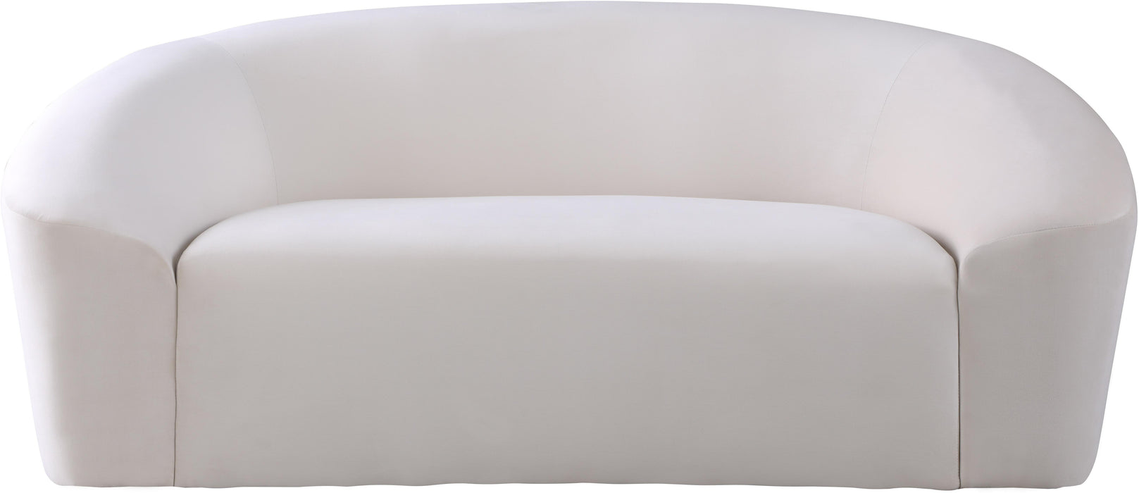 Riley Cream Velvet Loveseat - Bargain Furniture (Detroit, MI)