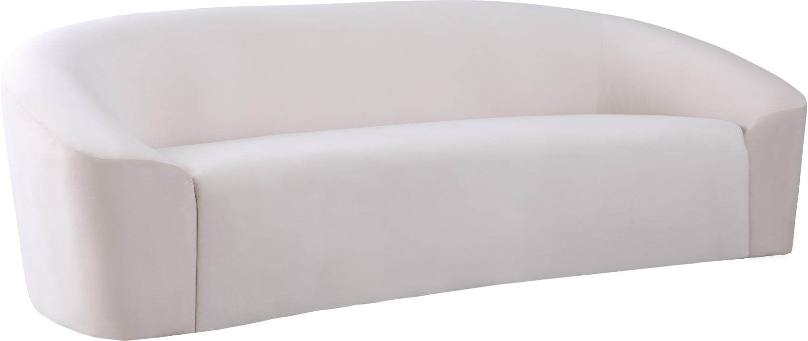 Riley Cream Velvet Sofa - Bargain Furniture (Detroit, MI)