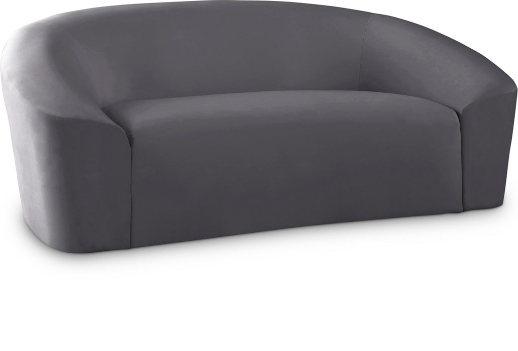 Riley Grey Velvet Loveseat - Bargain Furniture (Detroit, MI)