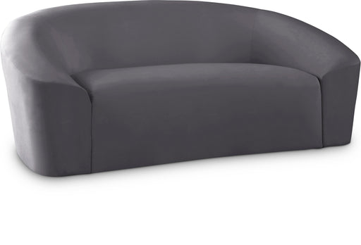 Riley Grey Velvet Loveseat - Bargain Furniture (Detroit, MI)
