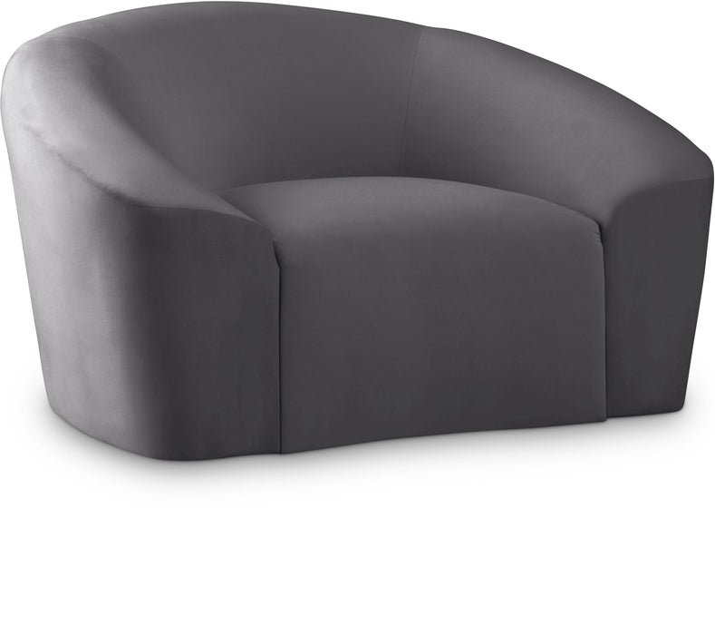 Riley Grey Velvet Chair - Bargain Furniture (Detroit, MI)