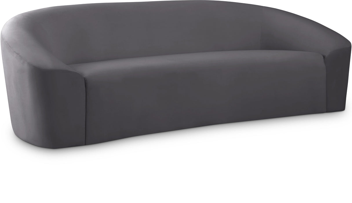 Riley Grey Velvet Sofa - Bargain Furniture (Detroit, MI)