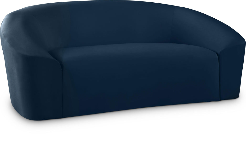 Riley Navy Velvet Loveseat - Bargain Furniture (Detroit, MI)