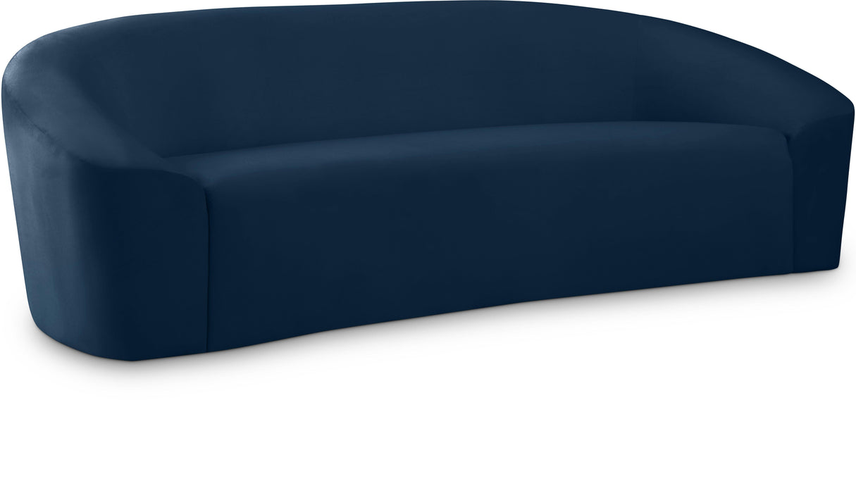 Riley Navy Velvet Sofa - Bargain Furniture (Detroit, MI)