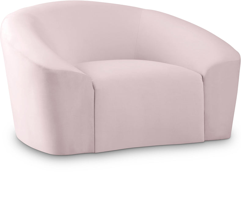Riley Pink Velvet Chair - Bargain Furniture (Detroit, MI)