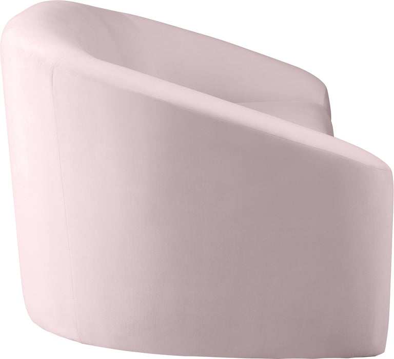 Riley Pink Velvet Loveseat - Bargain Furniture (Detroit, MI)