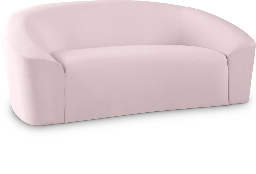 Riley Pink Velvet Loveseat - Bargain Furniture (Detroit, MI)