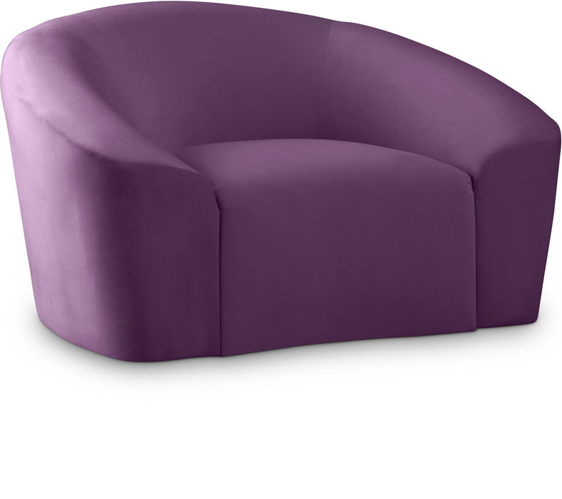 Riley Purple Velvet Chair - Bargain Furniture (Detroit, MI)