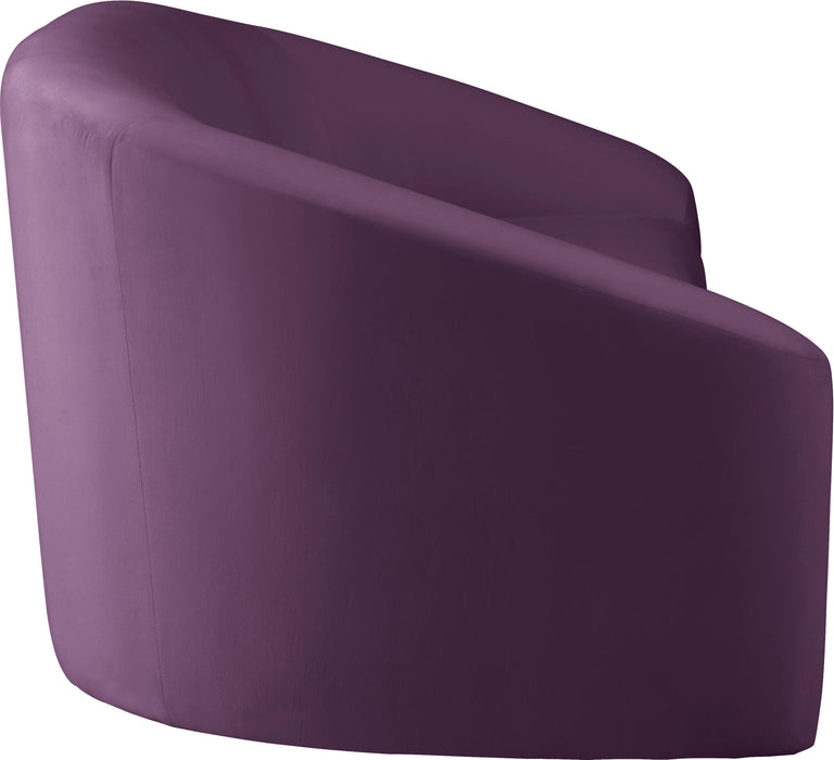 Riley Purple Velvet Loveseat - Bargain Furniture (Detroit, MI)