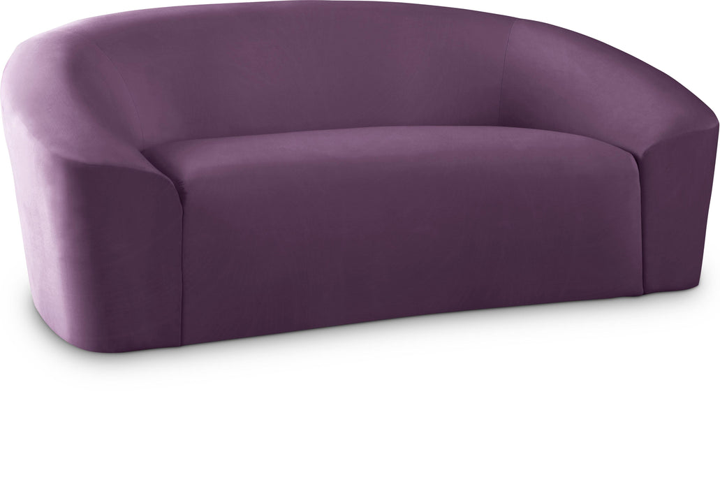 Riley Purple Velvet Loveseat - Bargain Furniture (Detroit, MI)