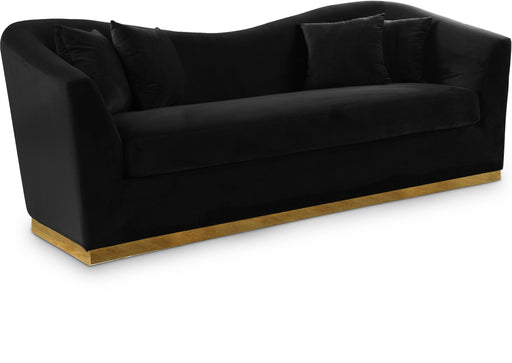 Arabella Black Velvet Sofa - Bargain Furniture (Detroit, MI)