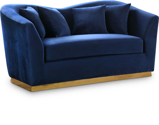 Arabella Navy Velvet Loveseat - Bargain Furniture (Detroit, MI)