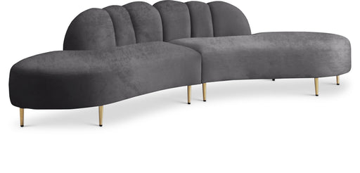 Divine Grey Velvet 2pc. Sectional - Bargain Furniture (Detroit, MI)