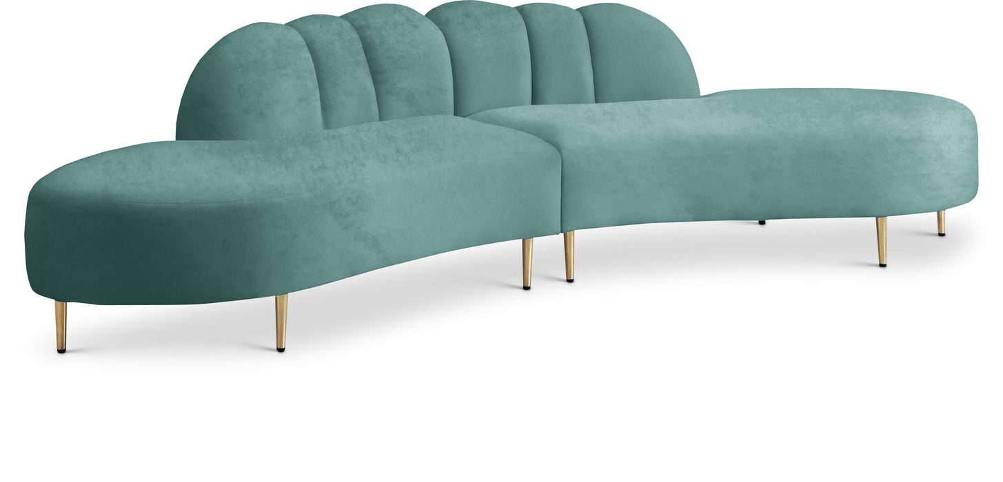 Divine Mint Velvet 2pc. Sectional - Bargain Furniture (Detroit, MI)