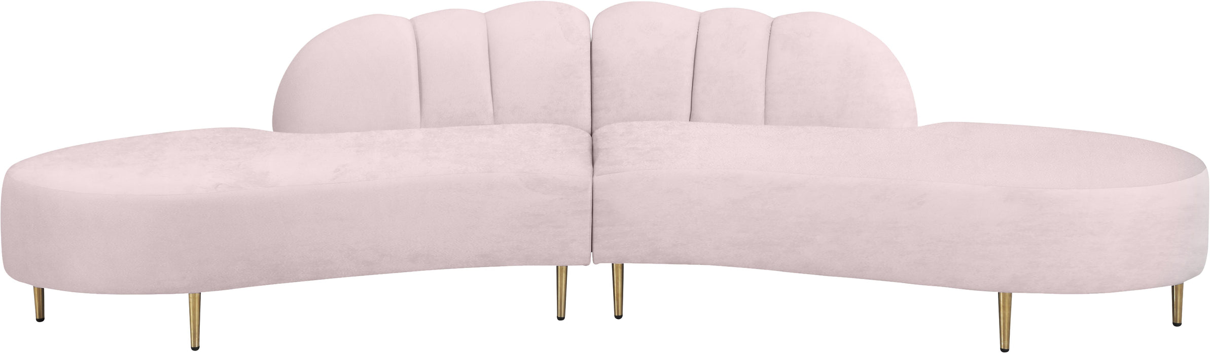 Divine Pink Velvet 2pc. Sectional - Bargain Furniture (Detroit, MI)
