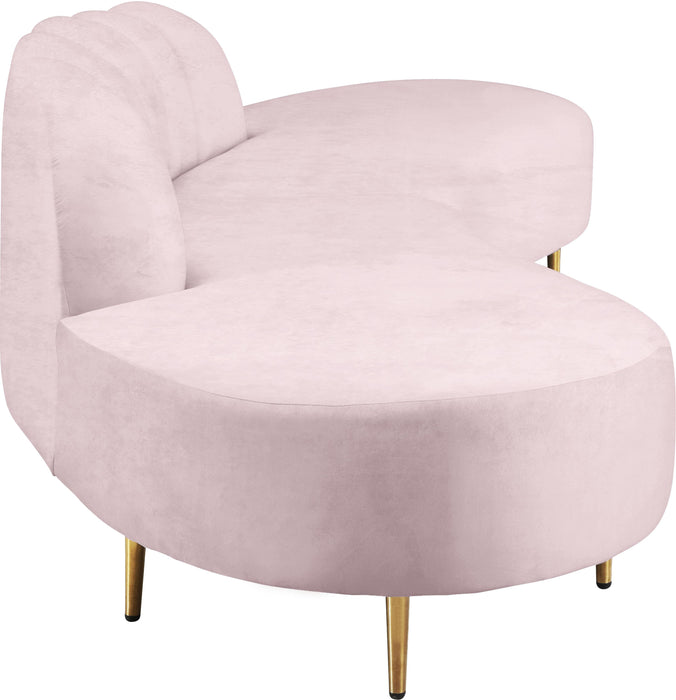 Divine Pink Velvet 2pc. Sectional - Bargain Furniture (Detroit, MI)