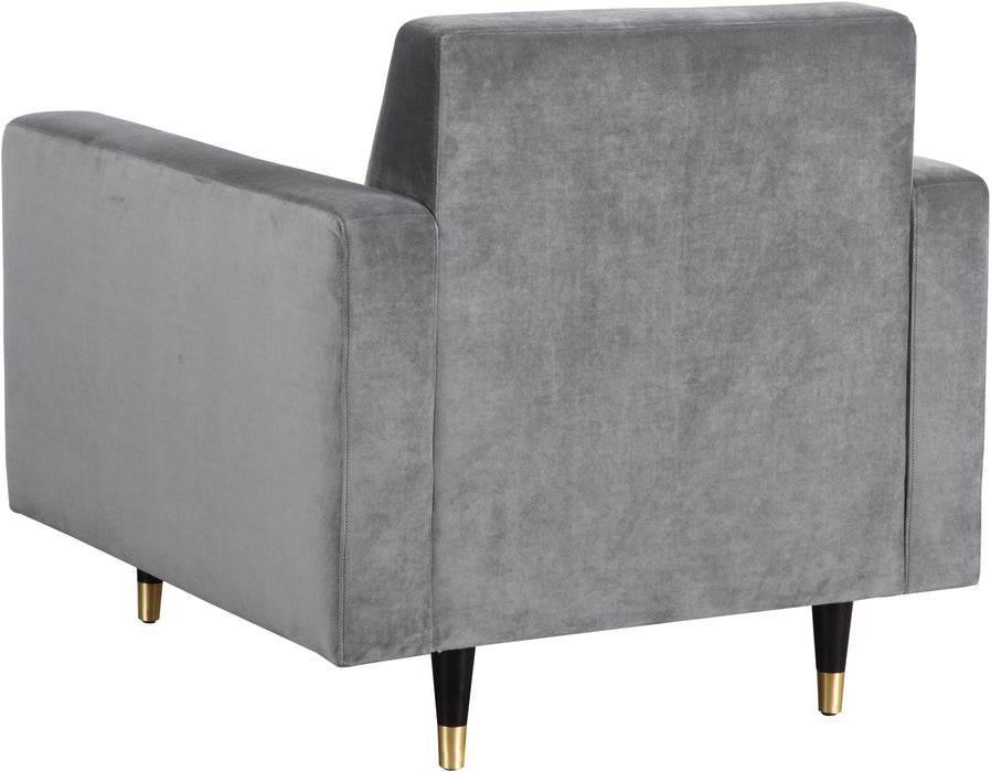 Lola Grey Velvet Chair - Bargain Furniture (Detroit, MI)