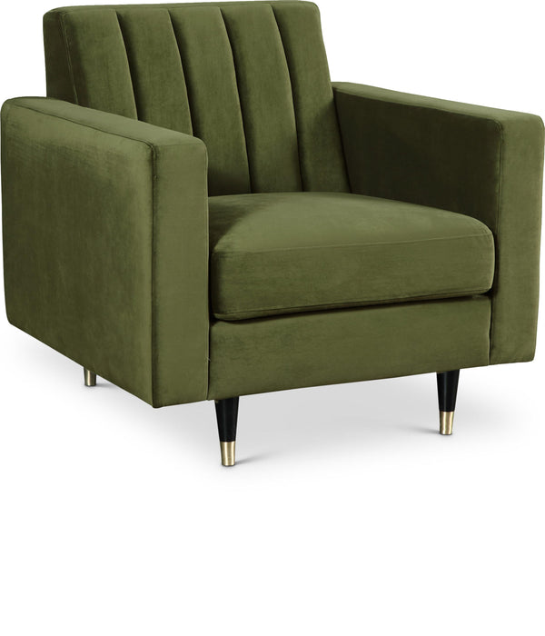 Lola Olive Velvet Chair - Bargain Furniture (Detroit, MI)