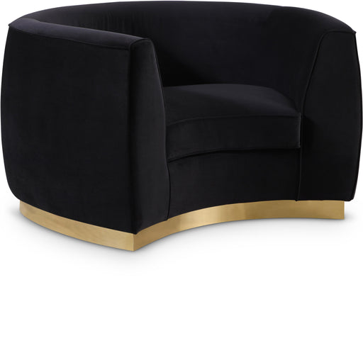 Julian Black Velvet Chair - Bargain Furniture (Detroit, MI)