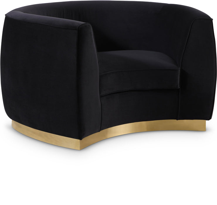 Julian Black Velvet Chair - Bargain Furniture (Detroit, MI)