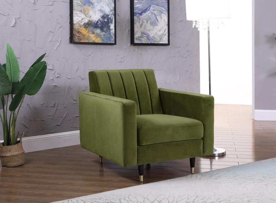 Lola Olive Velvet Chair - Bargain Furniture (Detroit, MI)