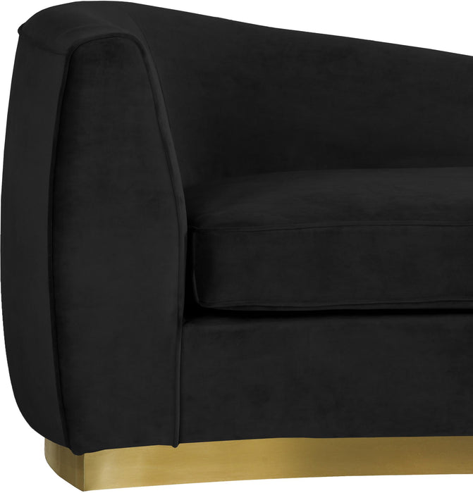 Julian Black Velvet Chaise - Bargain Furniture (Detroit, MI)