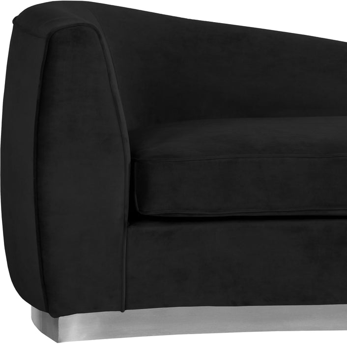 Julian Black Velvet Chaise - Bargain Furniture (Detroit, MI)