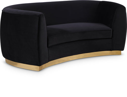Julian Black Velvet Loveseat - Bargain Furniture (Detroit, MI)