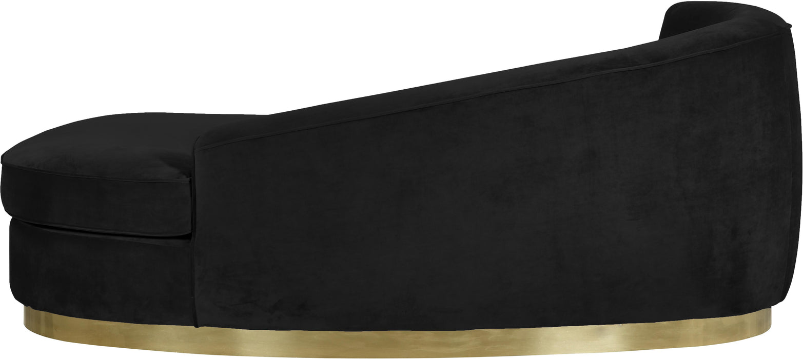 Julian Black Velvet Chaise - Bargain Furniture (Detroit, MI)