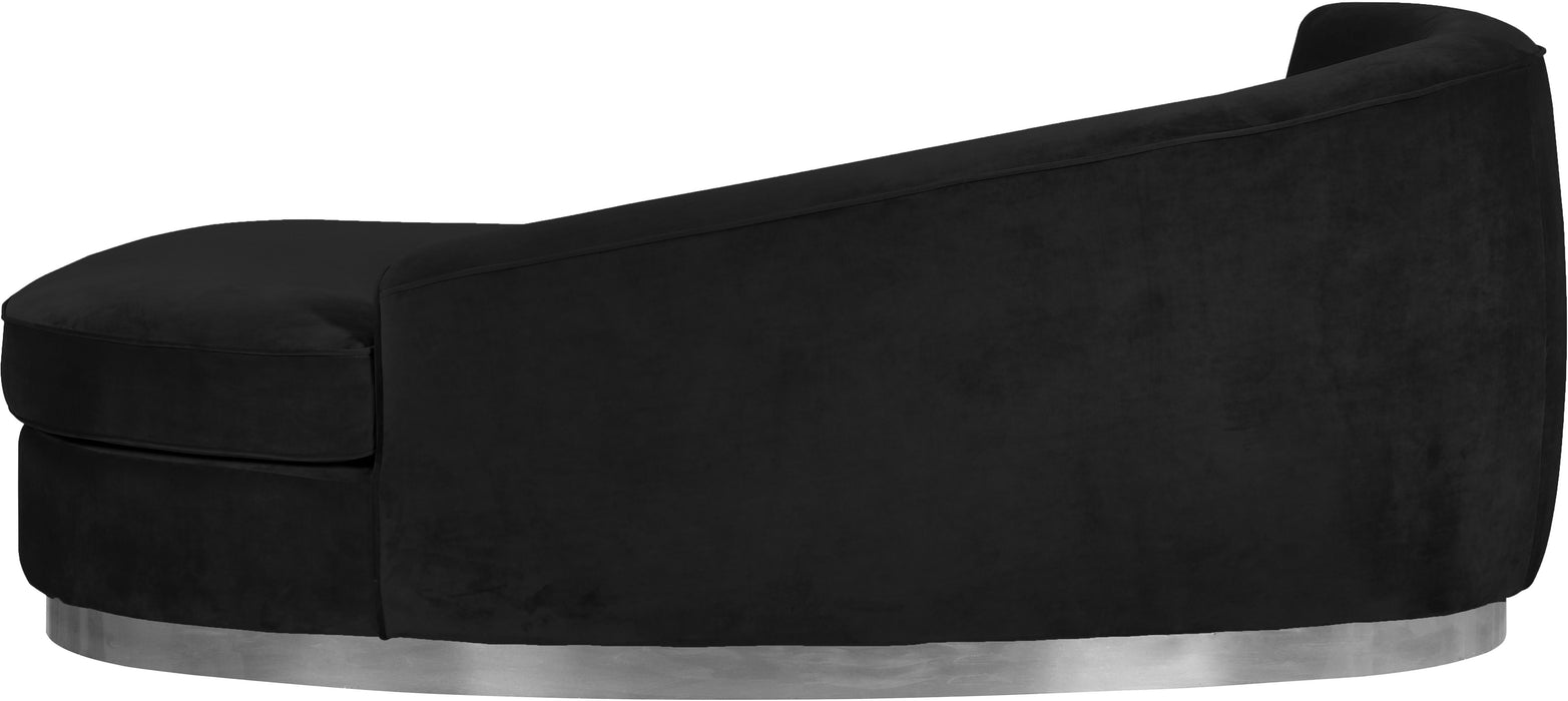 Julian Black Velvet Chaise - Bargain Furniture (Detroit, MI)
