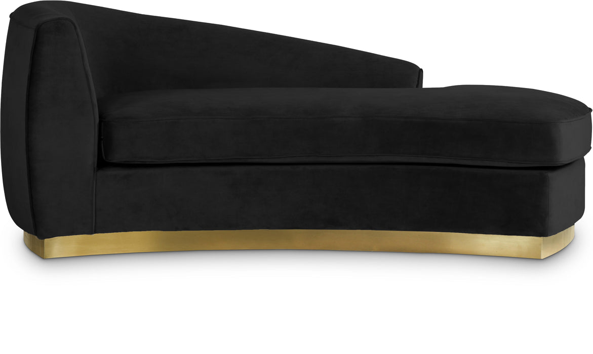 Julian Black Velvet Chaise - Bargain Furniture (Detroit, MI)