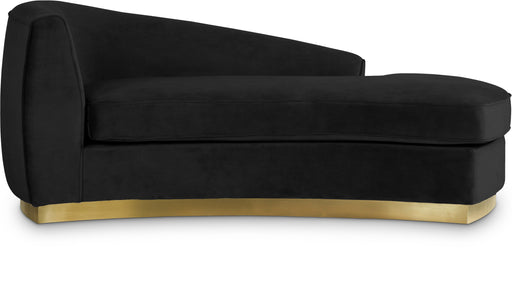 Julian Black Velvet Chaise - Bargain Furniture (Detroit, MI)