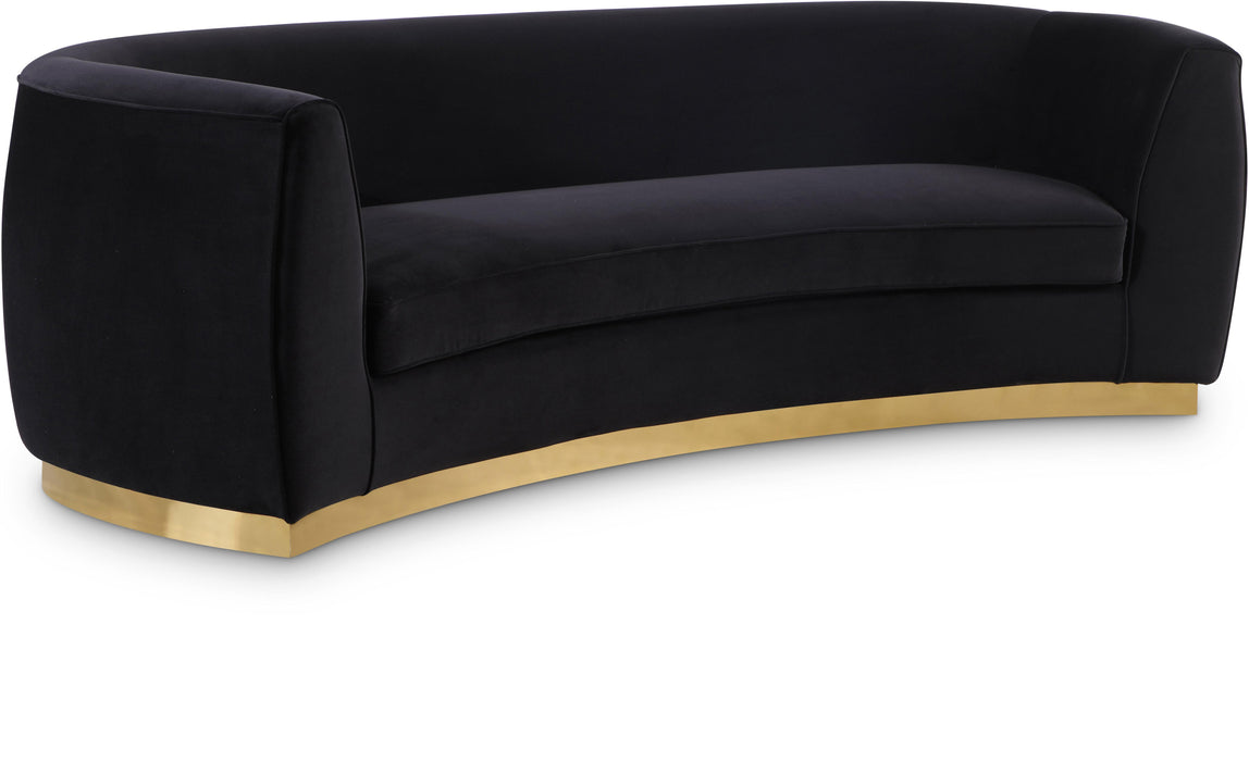 Julian Black Velvet Sofa - Bargain Furniture (Detroit, MI)