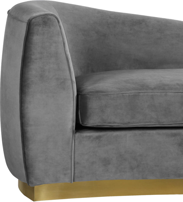 Julian Grey Velvet Chaise - Bargain Furniture (Detroit, MI)