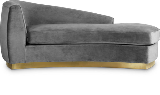 Julian Grey Velvet Chaise - Bargain Furniture (Detroit, MI)