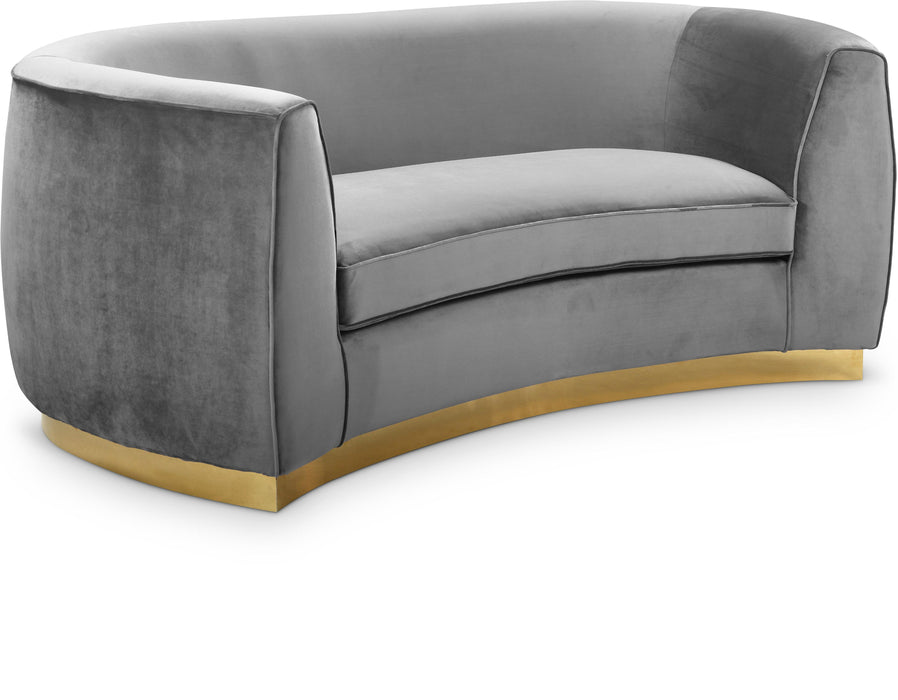 Julian Grey Velvet Loveseat - Bargain Furniture (Detroit, MI)
