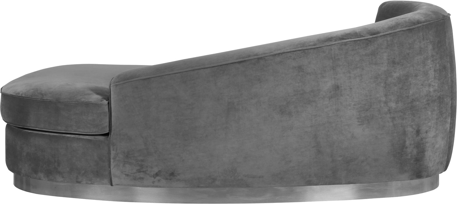 Julian Grey Velvet Chaise - Bargain Furniture (Detroit, MI)
