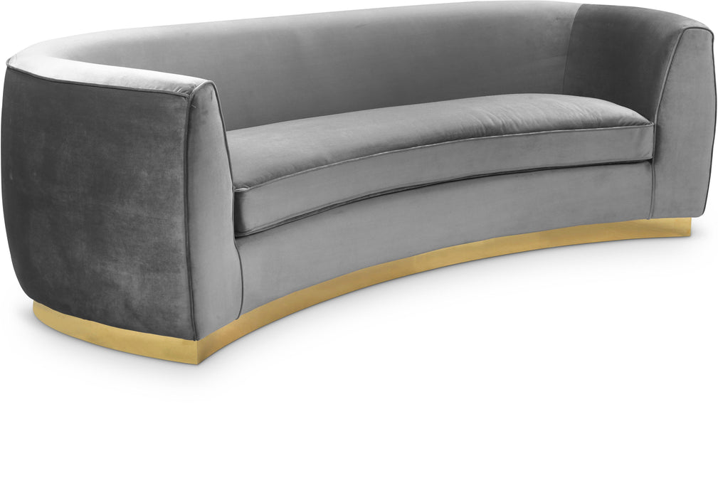 Julian Grey Velvet Sofa - Bargain Furniture (Detroit, MI)