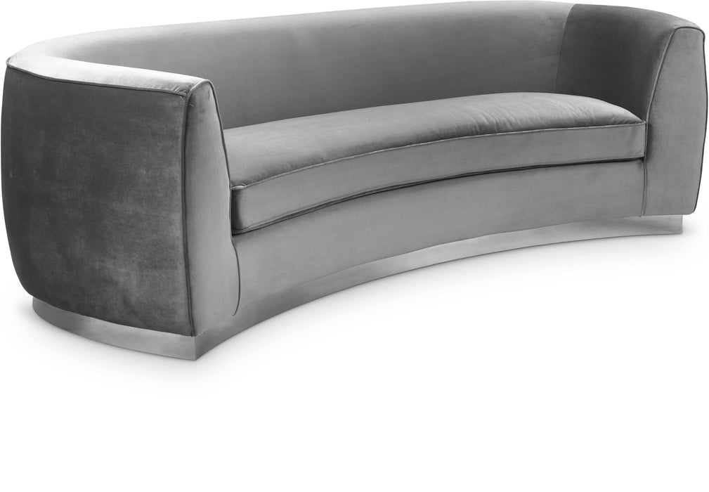 Julian Grey Velvet Sofa - Bargain Furniture (Detroit, MI)