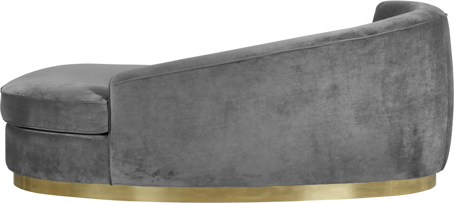 Julian Grey Velvet Chaise - Bargain Furniture (Detroit, MI)