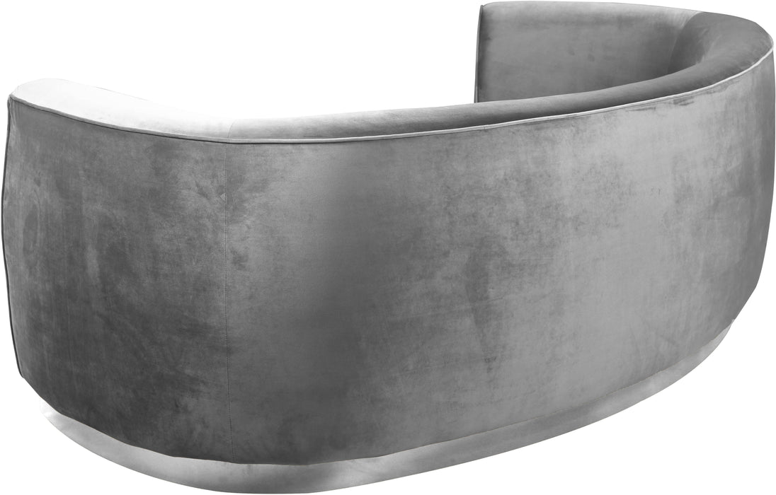Julian Grey Velvet Sofa - Bargain Furniture (Detroit, MI)