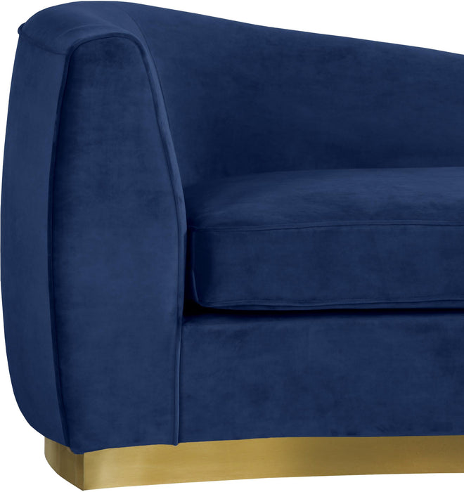 Julian Navy Velvet Chaise - Bargain Furniture (Detroit, MI)