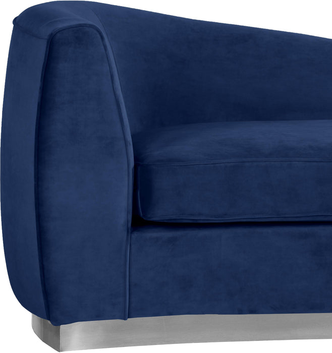 Julian Navy Velvet Chaise - Bargain Furniture (Detroit, MI)