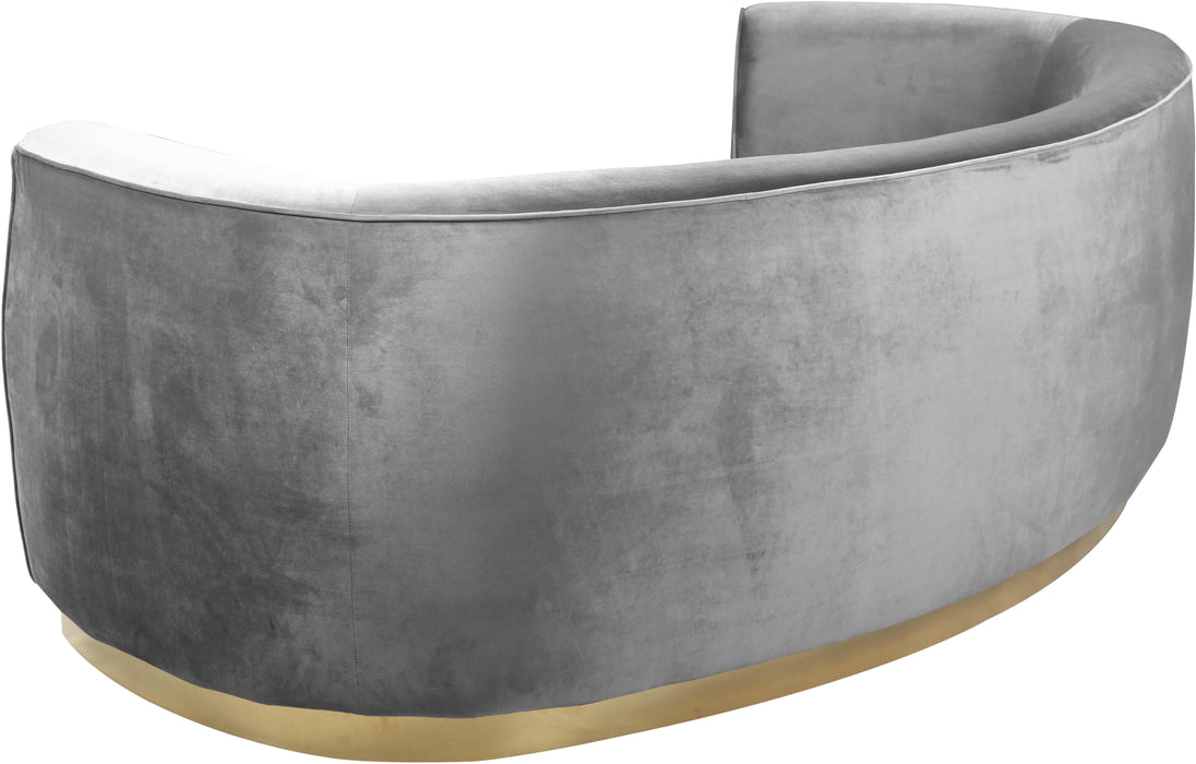 Julian Grey Velvet Sofa - Bargain Furniture (Detroit, MI)