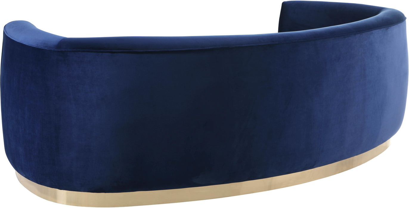 Julian Navy Velvet Sofa - Bargain Furniture (Detroit, MI)